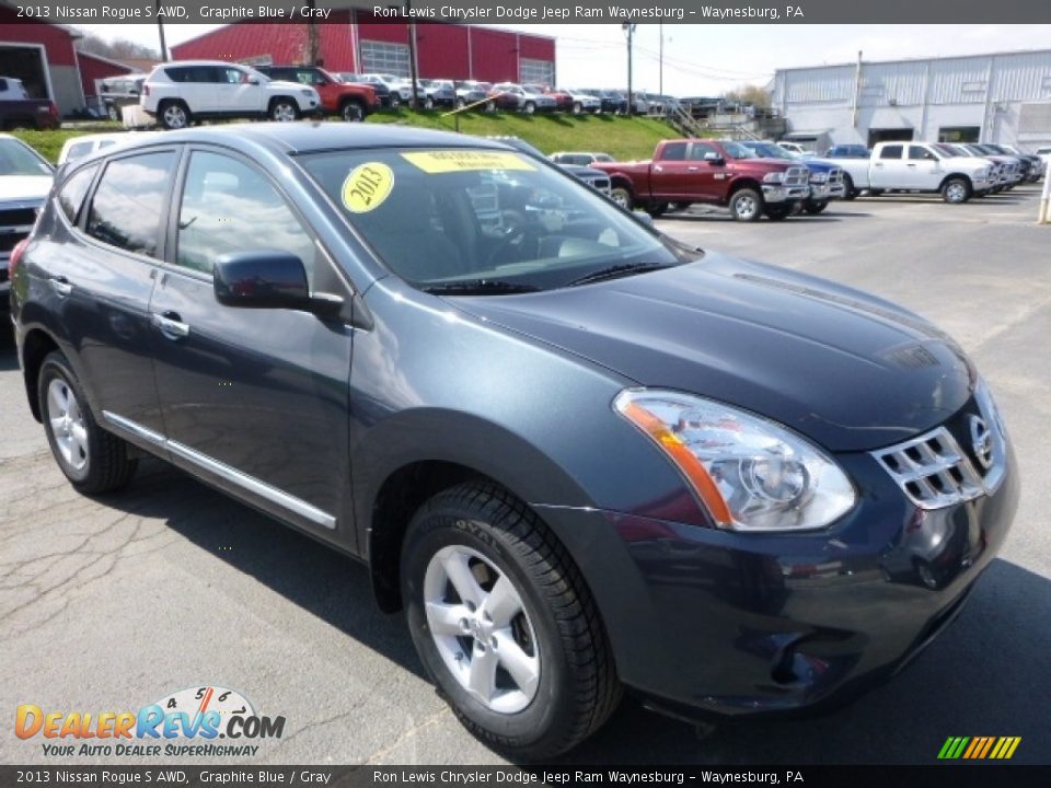 2013 Nissan Rogue S AWD Graphite Blue / Gray Photo #11