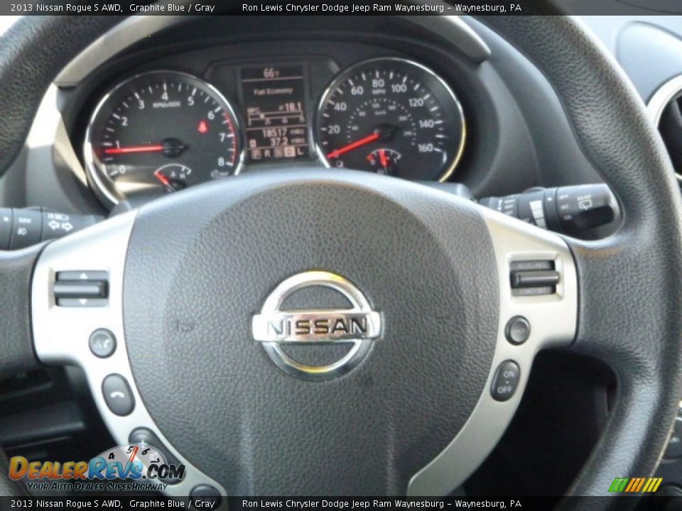 2013 Nissan Rogue S AWD Graphite Blue / Gray Photo #19