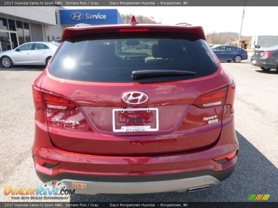 2017 Hyundai Santa Fe Sport AWD Serrano Red / Gray Photo #6