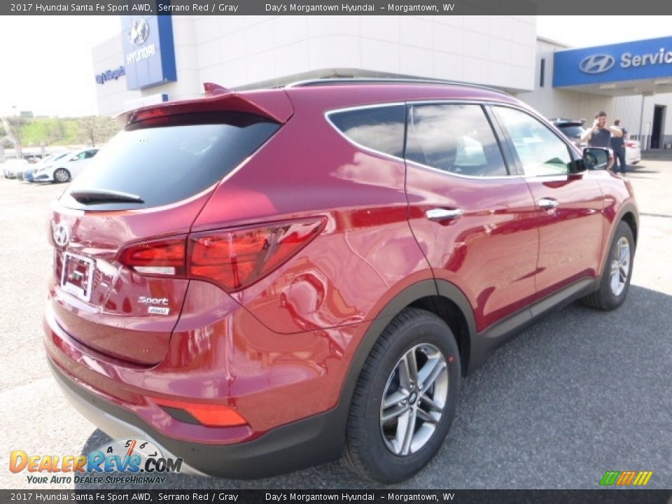 2017 Hyundai Santa Fe Sport AWD Serrano Red / Gray Photo #7