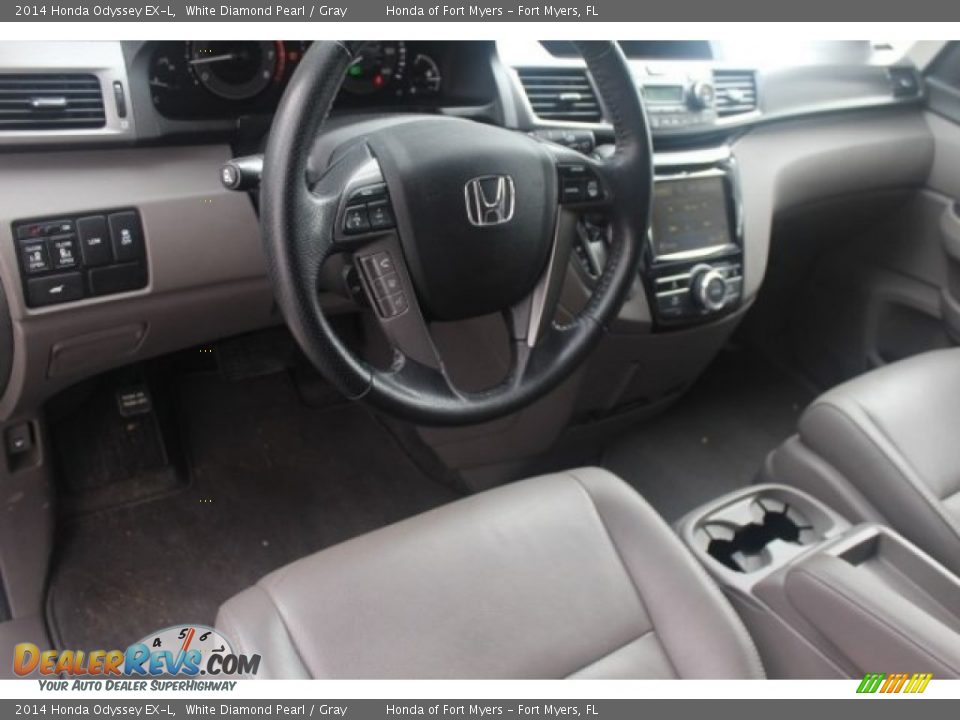 2014 Honda Odyssey EX-L White Diamond Pearl / Gray Photo #11