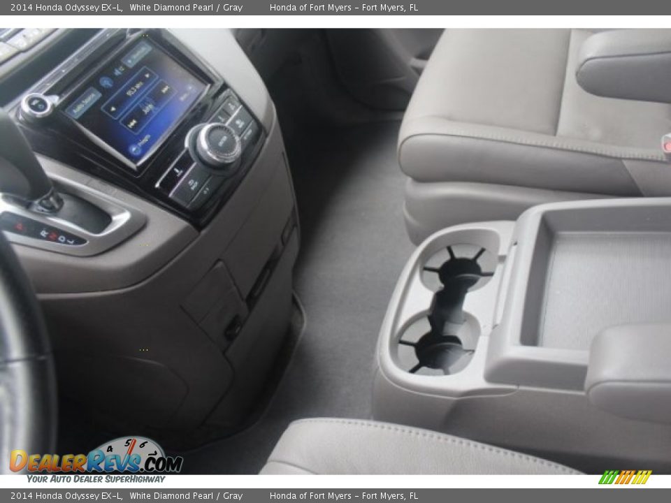 2014 Honda Odyssey EX-L White Diamond Pearl / Gray Photo #24