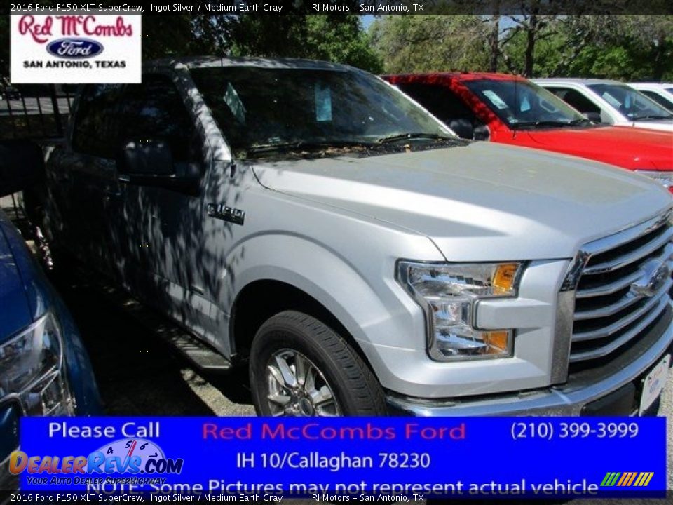 2016 Ford F150 XLT SuperCrew Ingot Silver / Medium Earth Gray Photo #1
