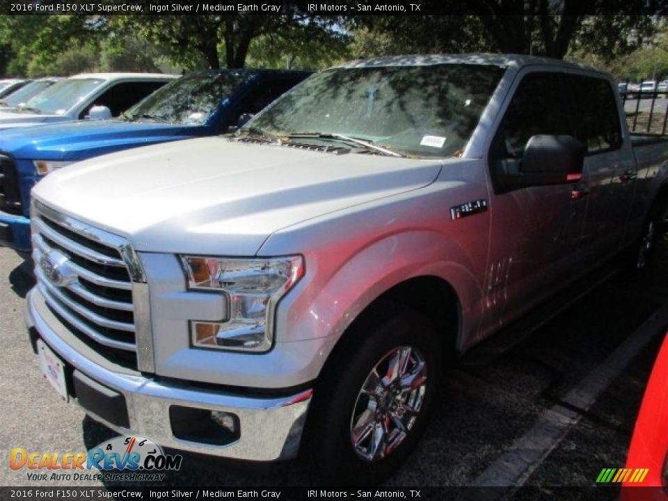 2016 Ford F150 XLT SuperCrew Ingot Silver / Medium Earth Gray Photo #2