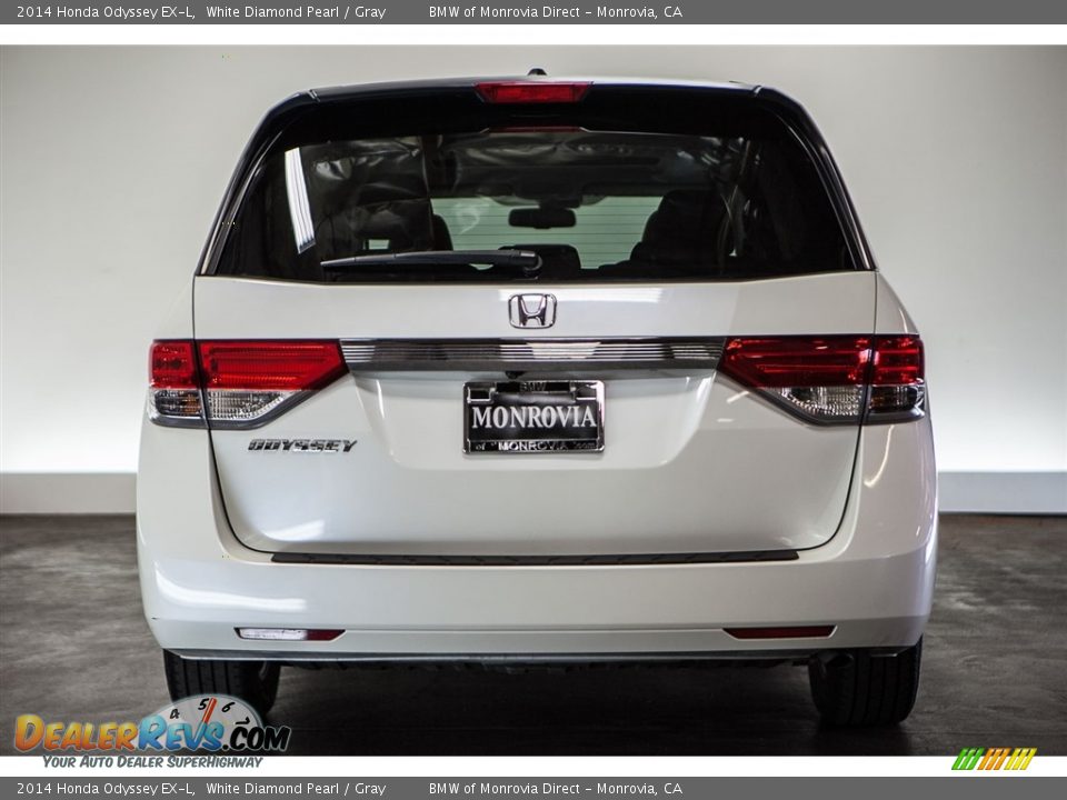 2014 Honda Odyssey EX-L White Diamond Pearl / Gray Photo #3