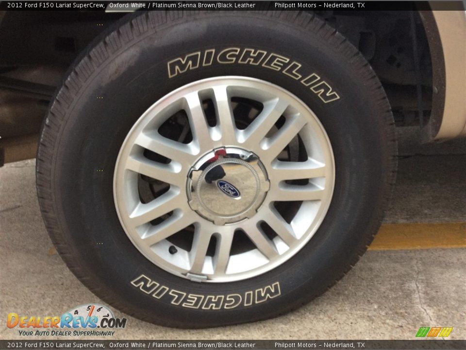 2012 Ford F150 Lariat SuperCrew Oxford White / Platinum Sienna Brown/Black Leather Photo #8