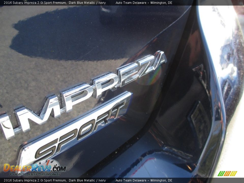 2016 Subaru Impreza 2.0i Sport Premium Dark Blue Metallic / Ivory Photo #33