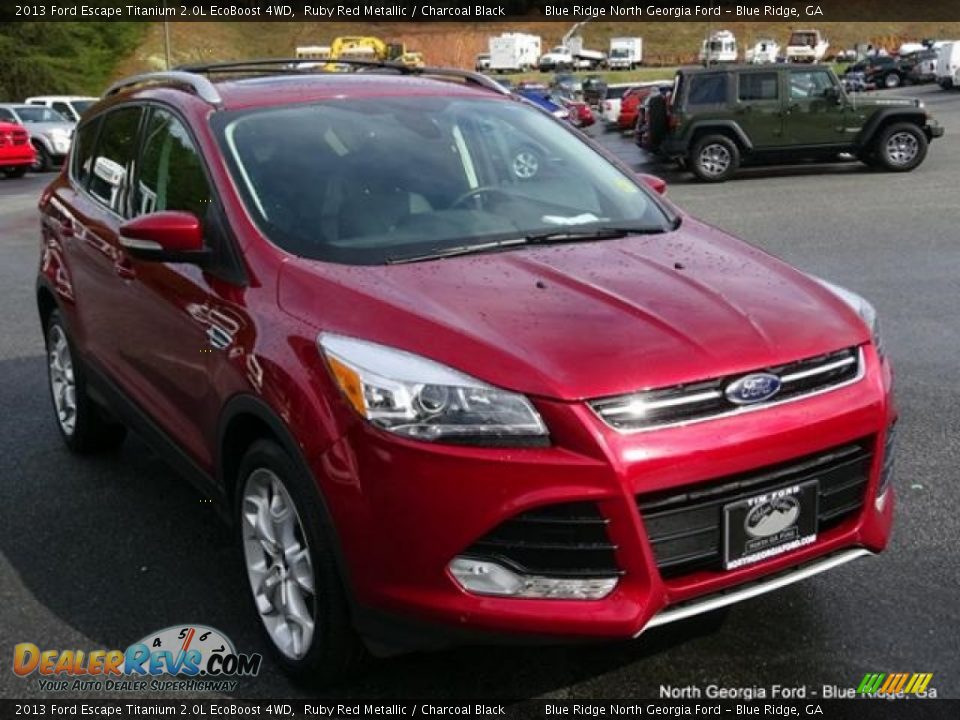 2013 Ford Escape Titanium 2.0L EcoBoost 4WD Ruby Red Metallic / Charcoal Black Photo #7
