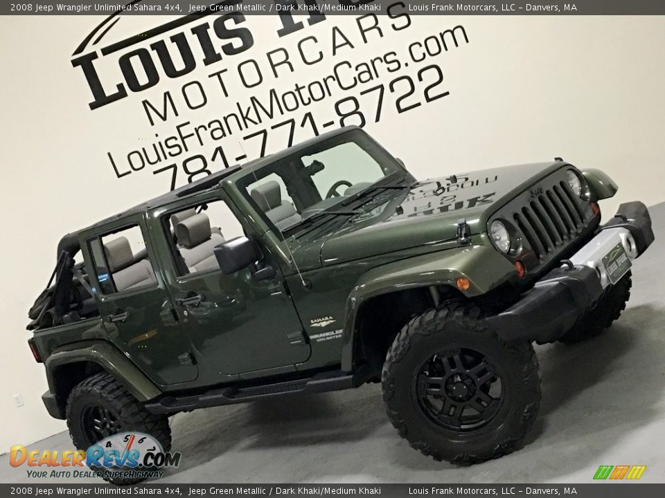 2008 Jeep Wrangler Unlimited Sahara 4x4 Jeep Green Metallic / Dark Khaki/Medium Khaki Photo #2