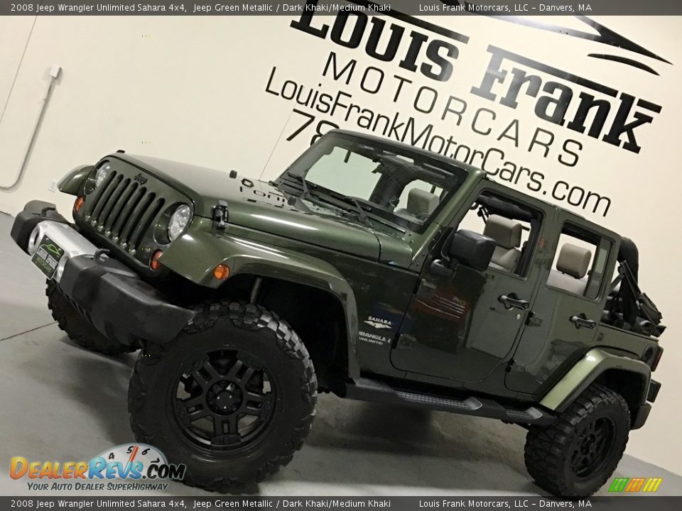 2008 Jeep Wrangler Unlimited Sahara 4x4 Jeep Green Metallic / Dark Khaki/Medium Khaki Photo #4