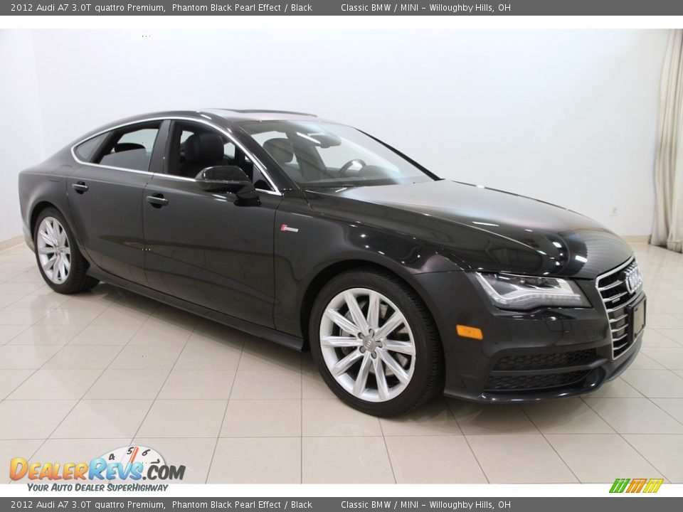 2012 Audi A7 3.0T quattro Premium Phantom Black Pearl Effect / Black Photo #1