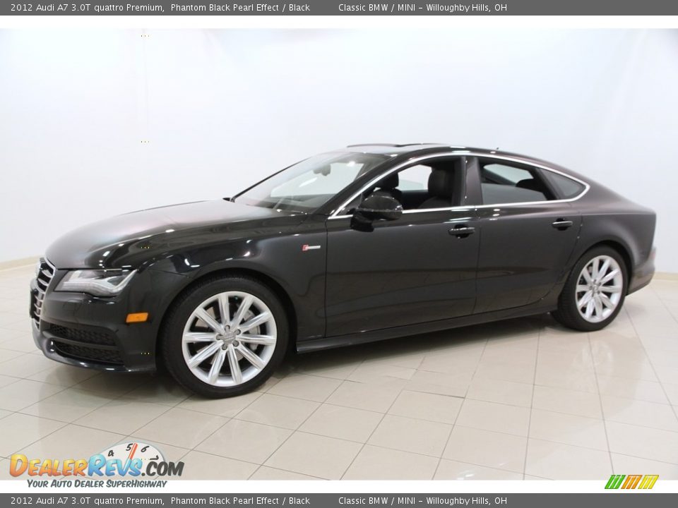 2012 Audi A7 3.0T quattro Premium Phantom Black Pearl Effect / Black Photo #3