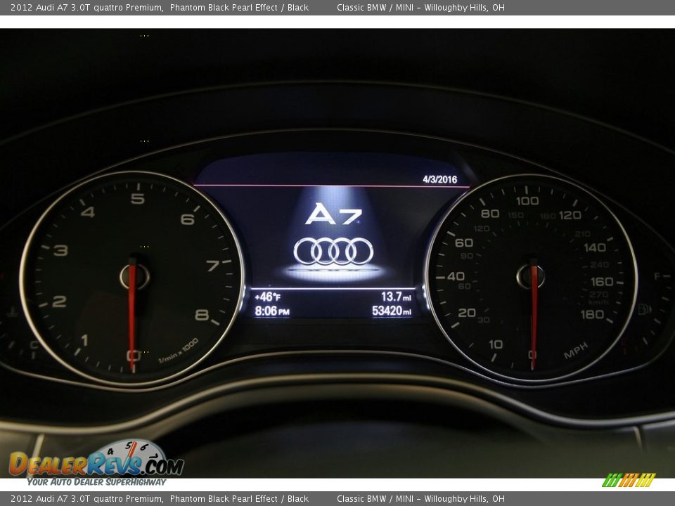 2012 Audi A7 3.0T quattro Premium Phantom Black Pearl Effect / Black Photo #9