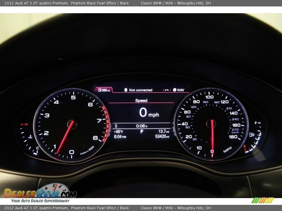 2012 Audi A7 3.0T quattro Premium Phantom Black Pearl Effect / Black Photo #10