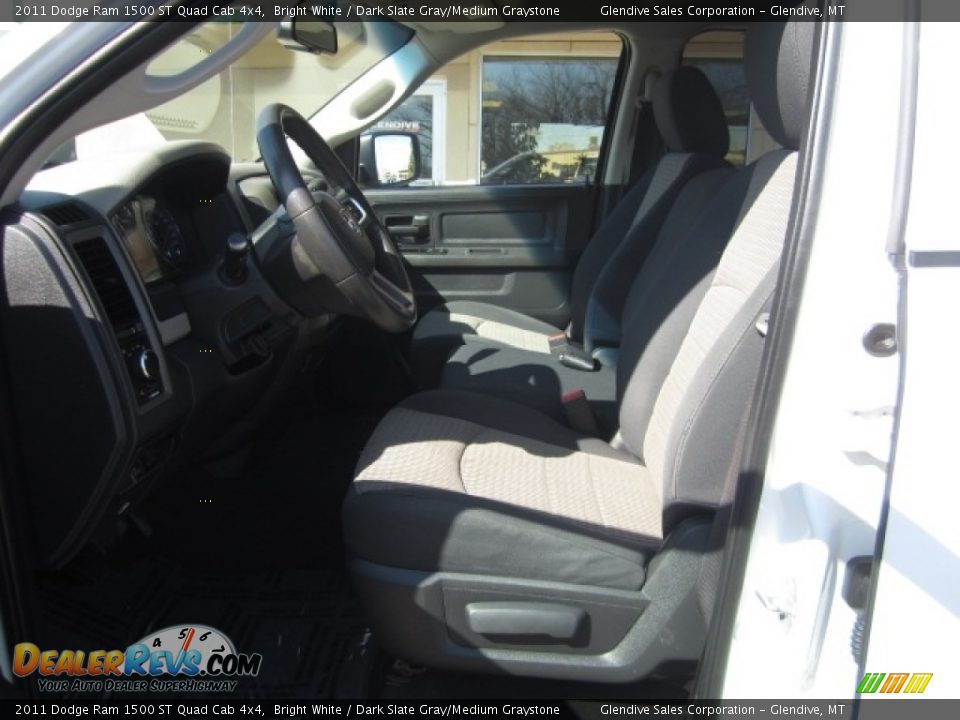 2011 Dodge Ram 1500 ST Quad Cab 4x4 Bright White / Dark Slate Gray/Medium Graystone Photo #11