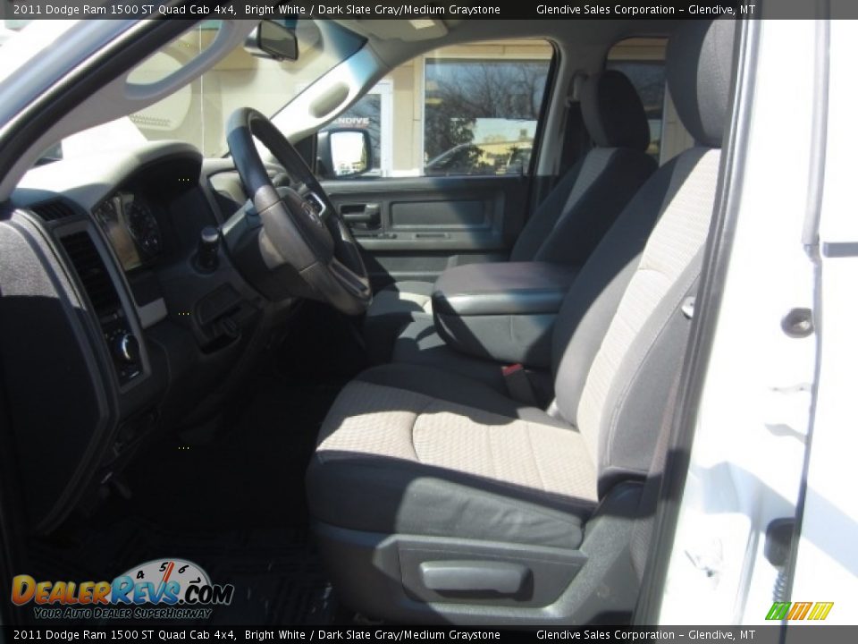 2011 Dodge Ram 1500 ST Quad Cab 4x4 Bright White / Dark Slate Gray/Medium Graystone Photo #12