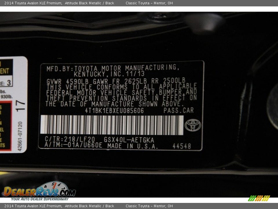 2014 Toyota Avalon XLE Premium Attitude Black Metallic / Black Photo #19