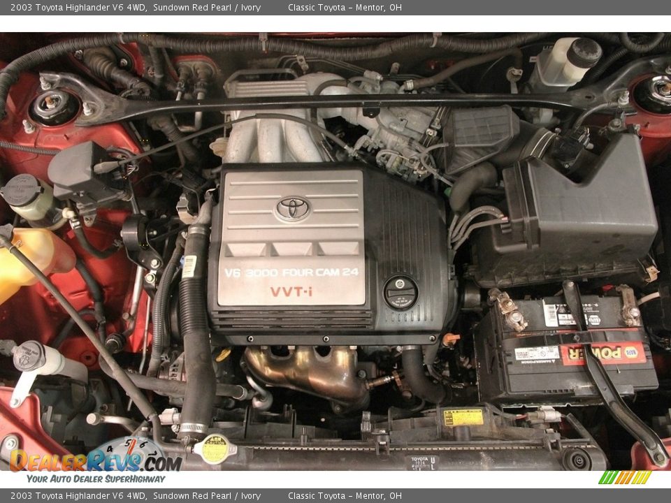 2003 Toyota Highlander V6 4WD Sundown Red Pearl / Ivory Photo #15