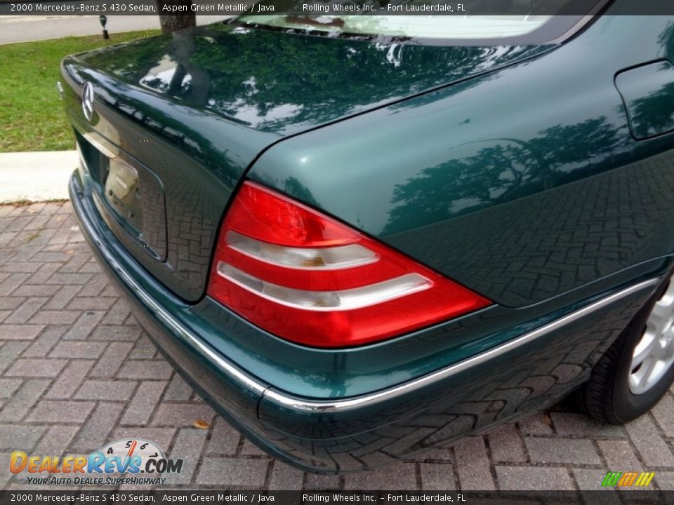 2000 Mercedes-Benz S 430 Sedan Aspen Green Metallic / Java Photo #23