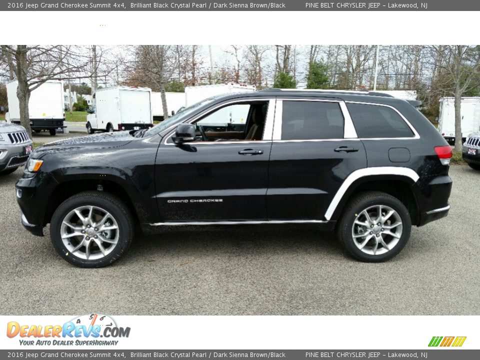 2016 Jeep Grand Cherokee Summit 4x4 Brilliant Black Crystal Pearl / Dark Sienna Brown/Black Photo #3