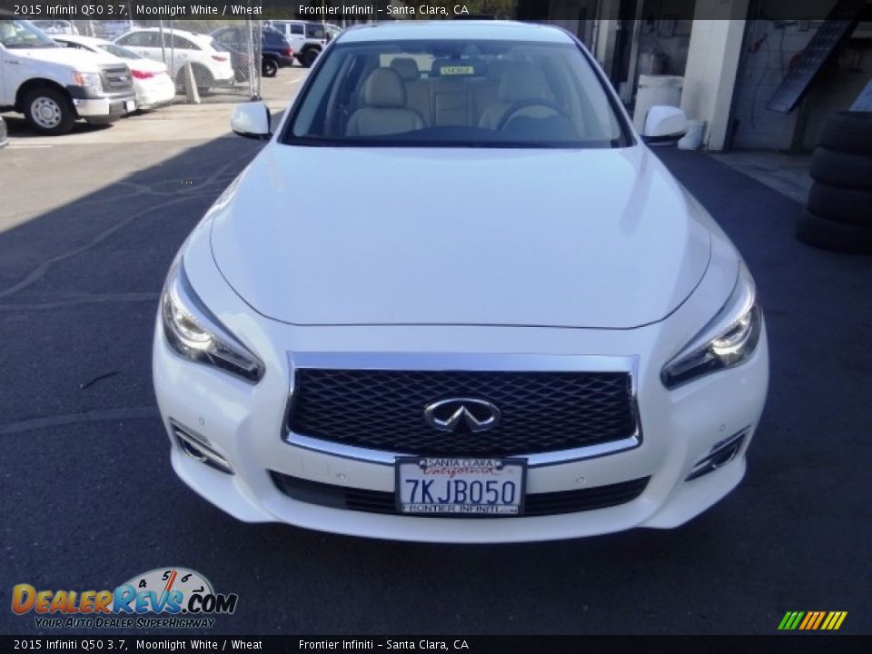 2015 Infiniti Q50 3.7 Moonlight White / Wheat Photo #2