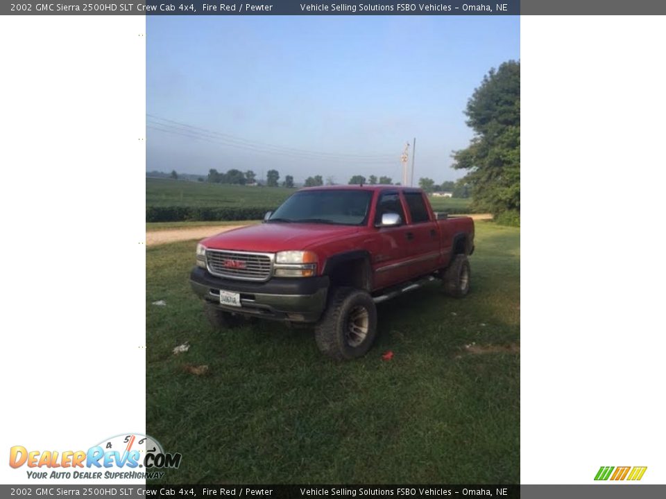 2002 GMC Sierra 2500HD SLT Crew Cab 4x4 Fire Red / Pewter Photo #1