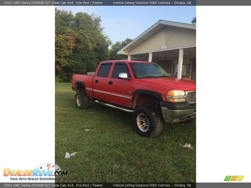 2002 GMC Sierra 2500HD SLT Crew Cab 4x4 Fire Red / Pewter Photo #2