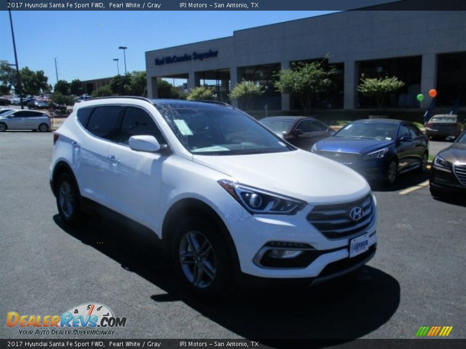 2017 Hyundai Santa Fe Sport FWD Pearl White / Gray Photo #1