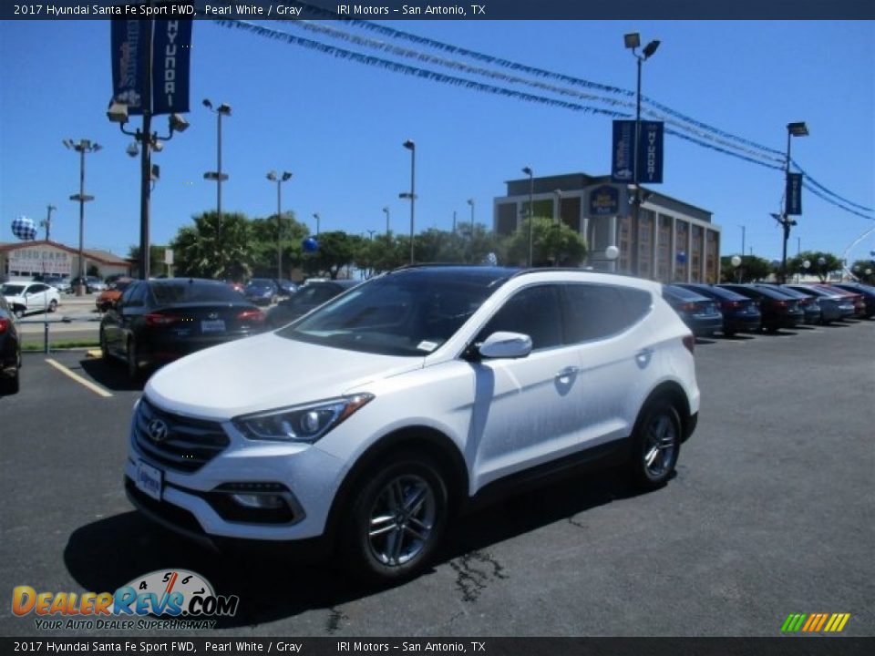2017 Hyundai Santa Fe Sport FWD Pearl White / Gray Photo #3