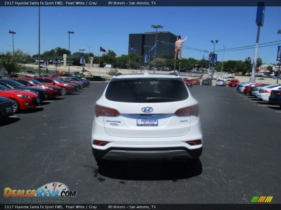 2017 Hyundai Santa Fe Sport FWD Pearl White / Gray Photo #4