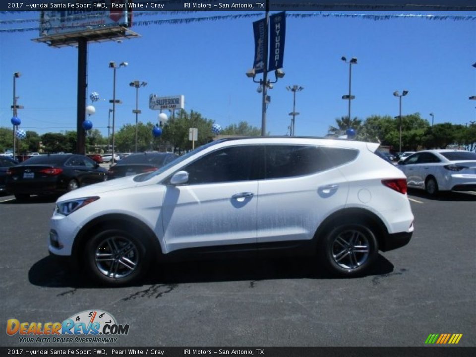 2017 Hyundai Santa Fe Sport FWD Pearl White / Gray Photo #5