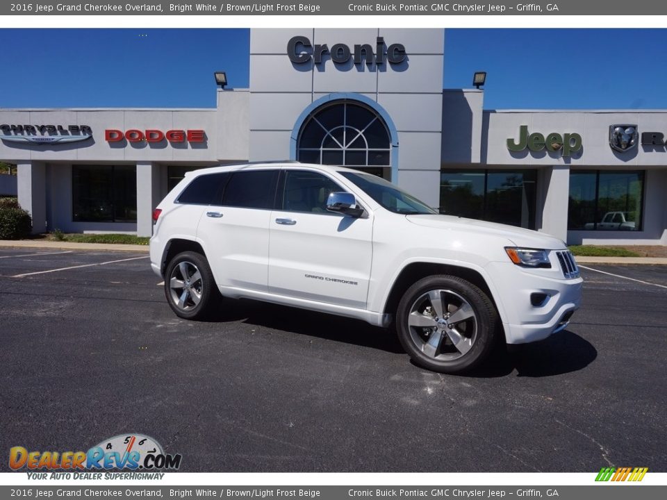 2016 Jeep Grand Cherokee Overland Bright White / Brown/Light Frost Beige Photo #1