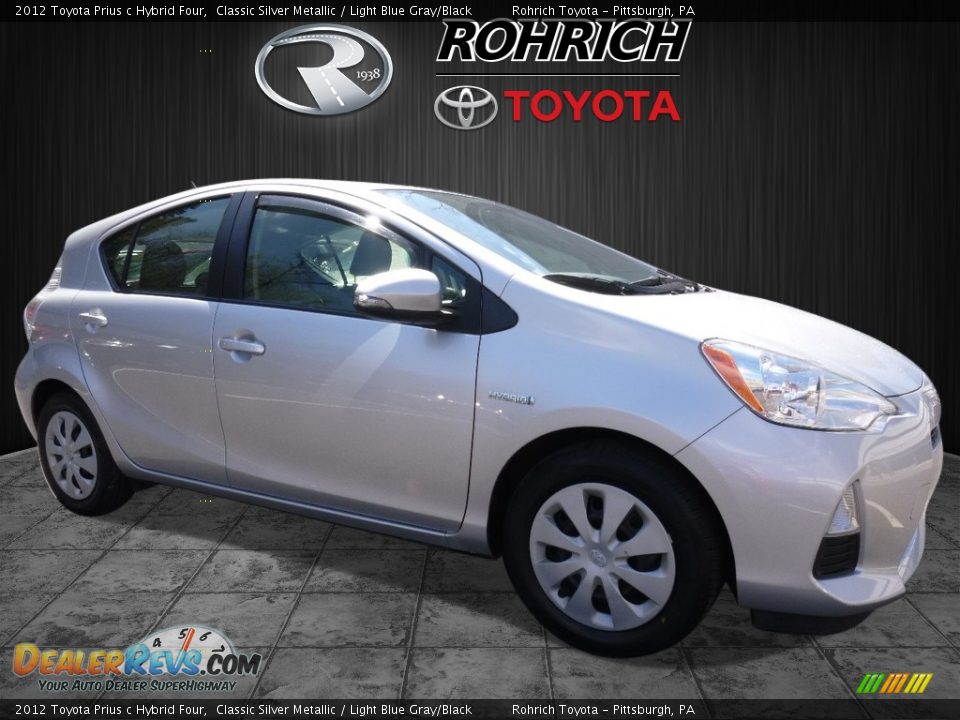 2012 Toyota Prius c Hybrid Four Classic Silver Metallic / Light Blue Gray/Black Photo #1