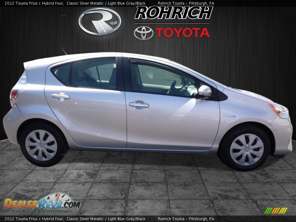 2012 Toyota Prius c Hybrid Four Classic Silver Metallic / Light Blue Gray/Black Photo #2