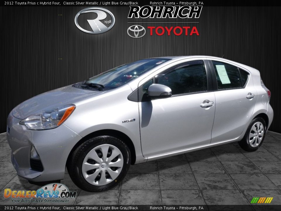 2012 Toyota Prius c Hybrid Four Classic Silver Metallic / Light Blue Gray/Black Photo #3