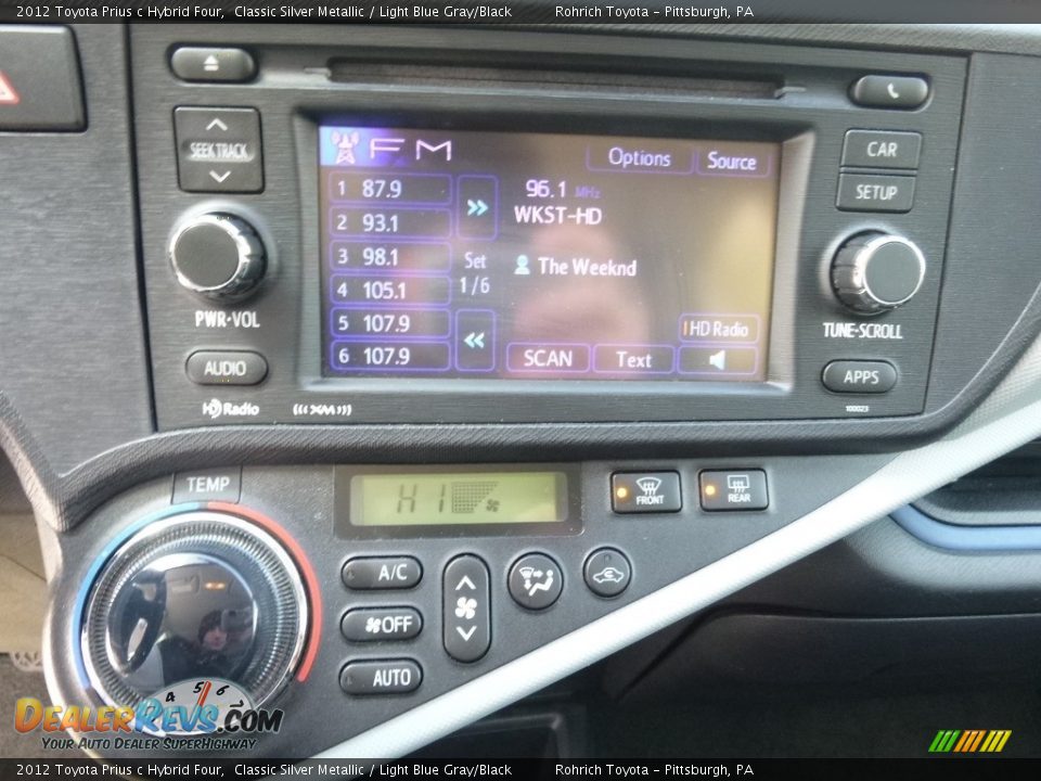 2012 Toyota Prius c Hybrid Four Classic Silver Metallic / Light Blue Gray/Black Photo #24