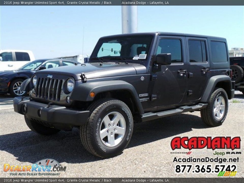 2016 Jeep Wrangler Unlimited Sport 4x4 Granite Crystal Metallic / Black Photo #1