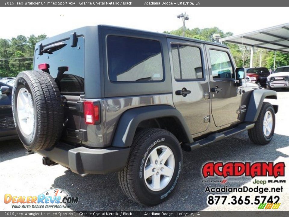2016 Jeep Wrangler Unlimited Sport 4x4 Granite Crystal Metallic / Black Photo #3