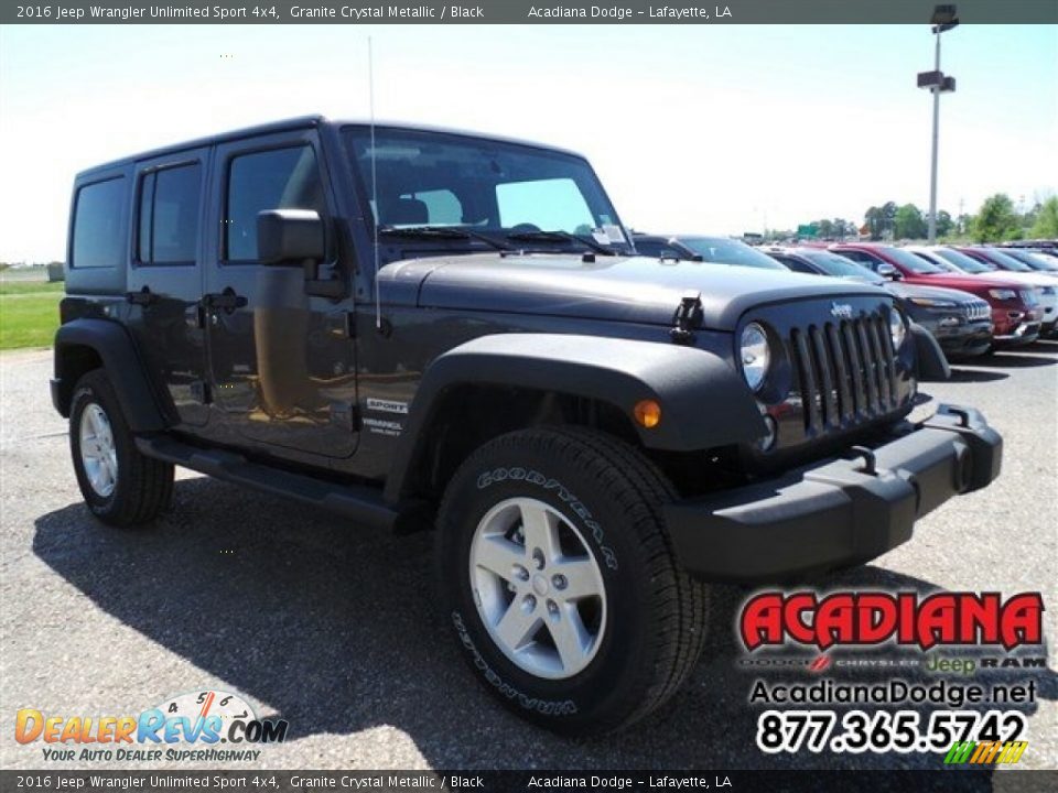 2016 Jeep Wrangler Unlimited Sport 4x4 Granite Crystal Metallic / Black Photo #4