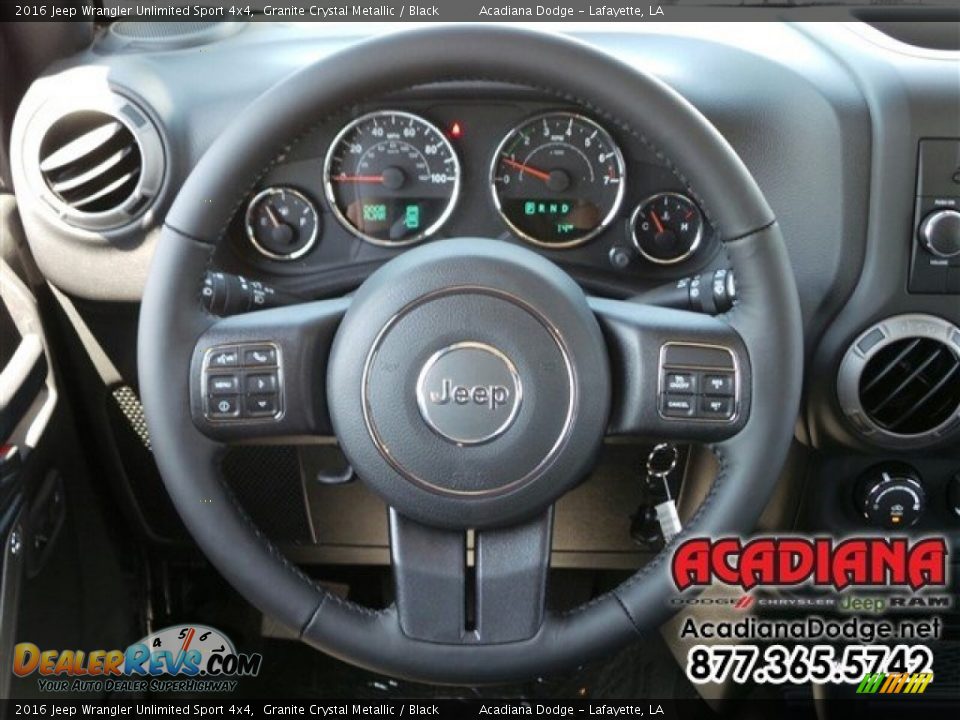 2016 Jeep Wrangler Unlimited Sport 4x4 Granite Crystal Metallic / Black Photo #6