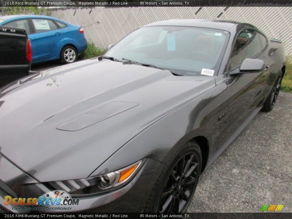 2016 Ford Mustang GT Premium Coupe Magnetic Metallic / Red Line Photo #2