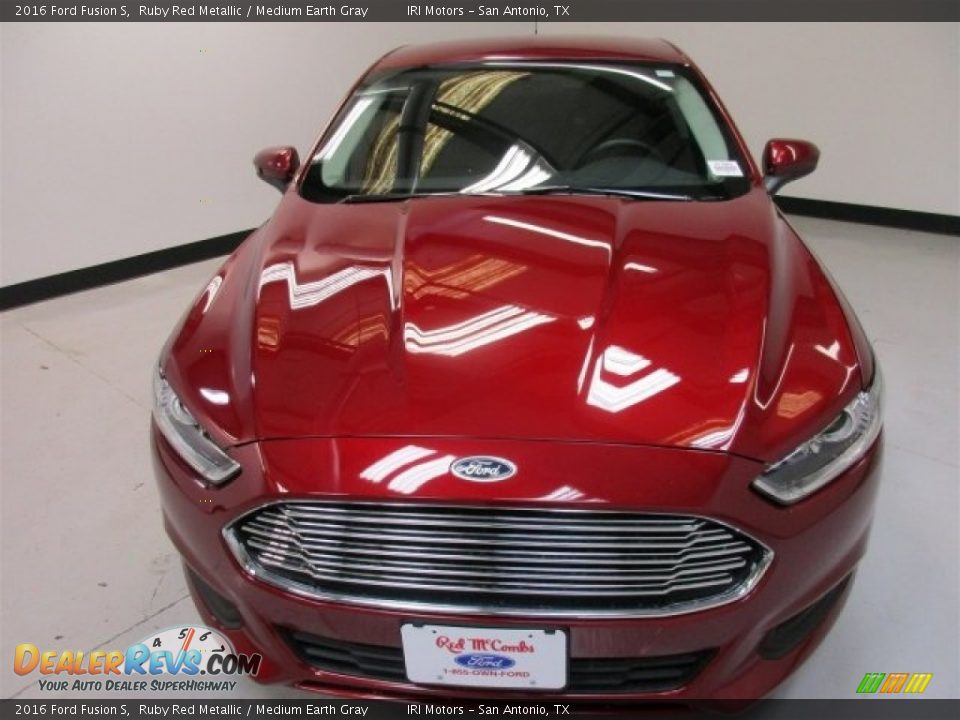 2016 Ford Fusion S Ruby Red Metallic / Medium Earth Gray Photo #3