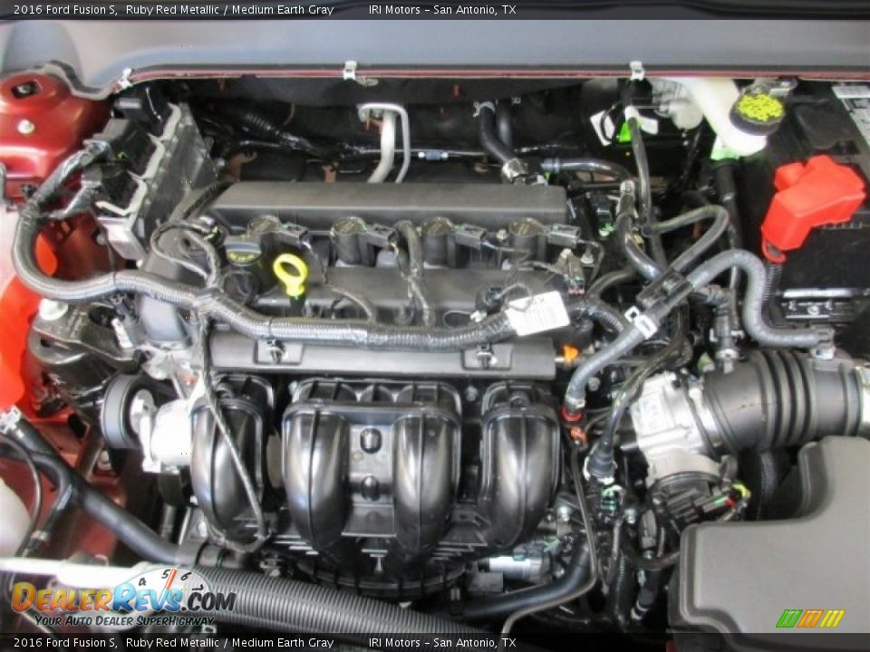 2016 Ford Fusion S Ruby Red Metallic / Medium Earth Gray Photo #26
