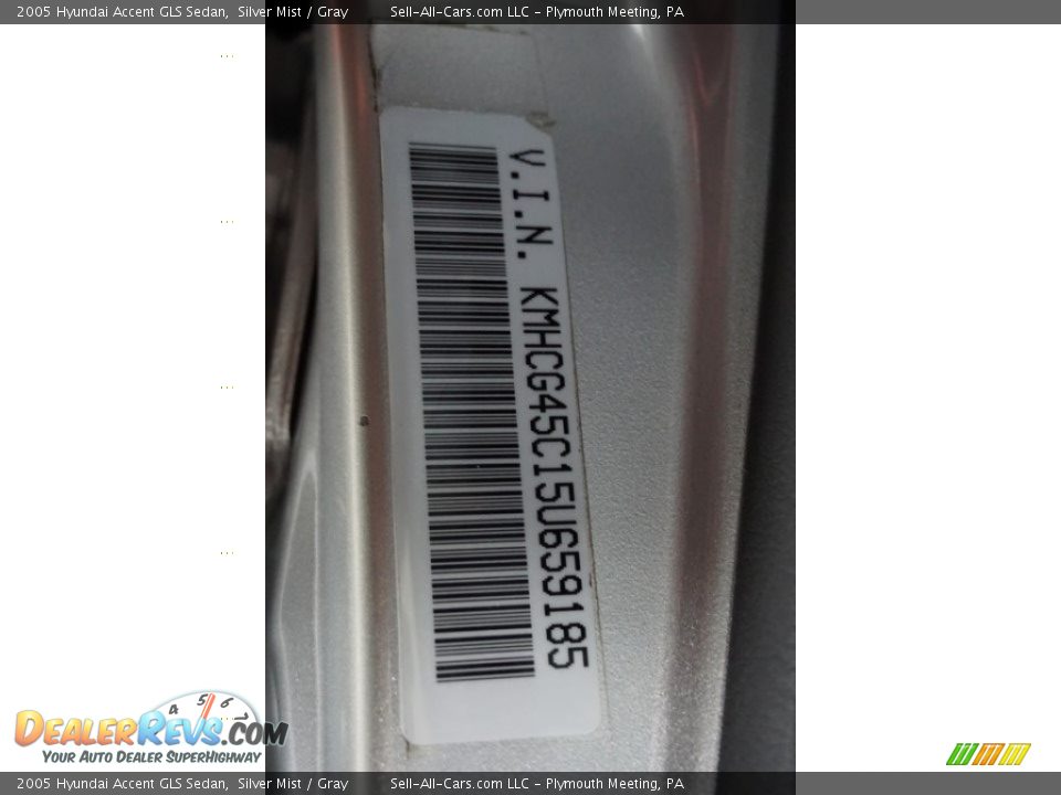 2005 Hyundai Accent GLS Sedan Silver Mist / Gray Photo #15