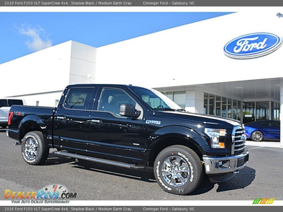 2016 Ford F150 XLT SuperCrew 4x4 Shadow Black / Medium Earth Gray Photo #1