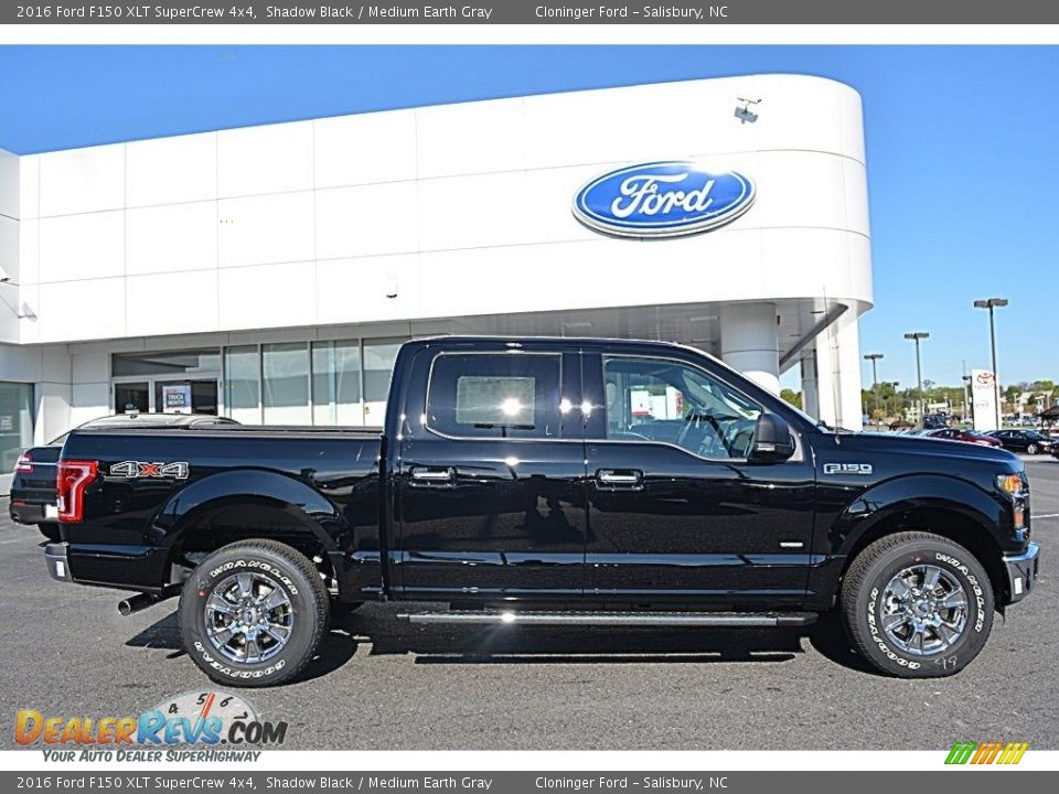 2016 Ford F150 XLT SuperCrew 4x4 Shadow Black / Medium Earth Gray Photo #2