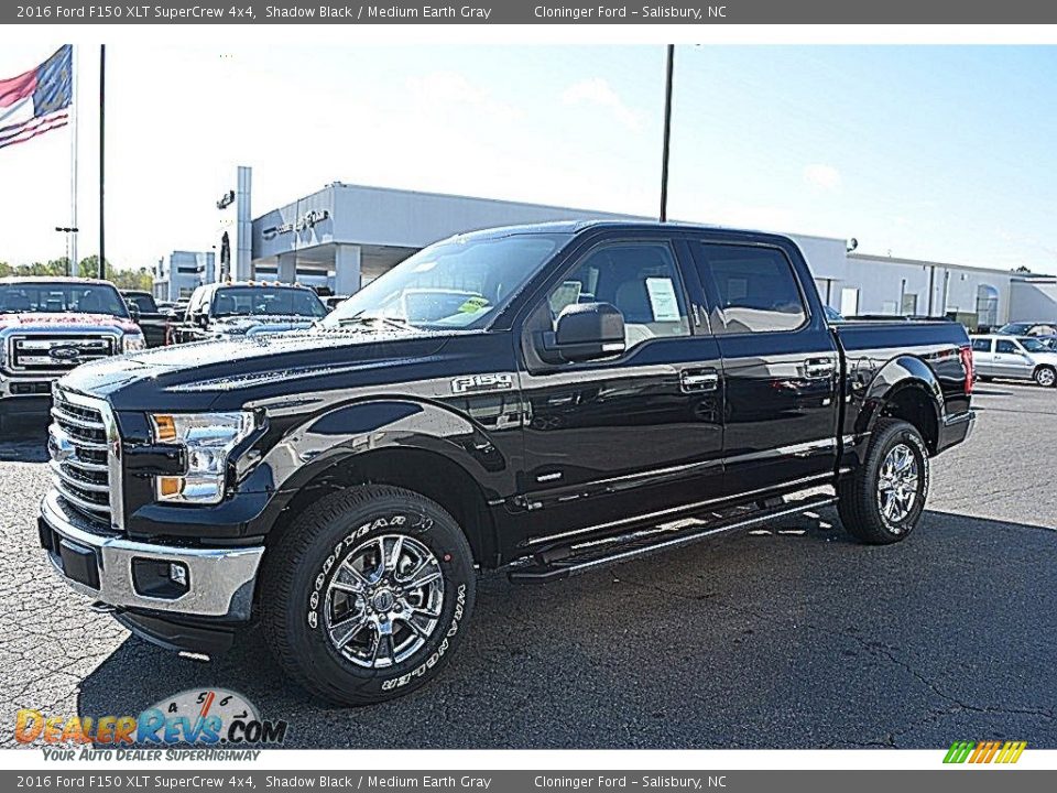 2016 Ford F150 XLT SuperCrew 4x4 Shadow Black / Medium Earth Gray Photo #3