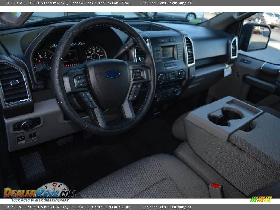 2016 Ford F150 XLT SuperCrew 4x4 Shadow Black / Medium Earth Gray Photo #9