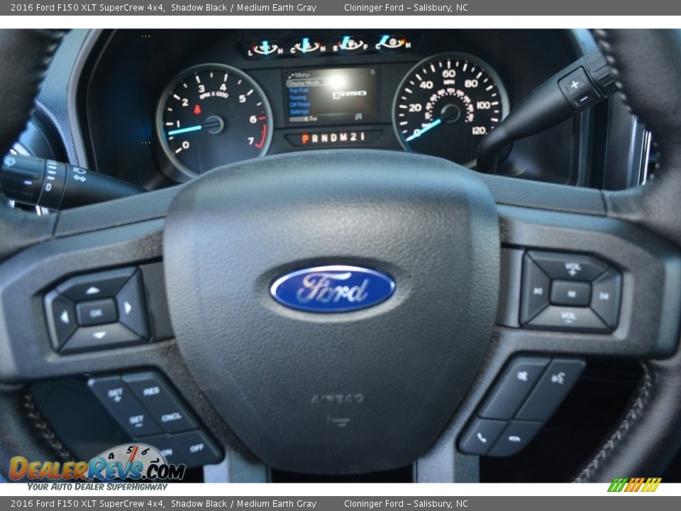 2016 Ford F150 XLT SuperCrew 4x4 Shadow Black / Medium Earth Gray Photo #16
