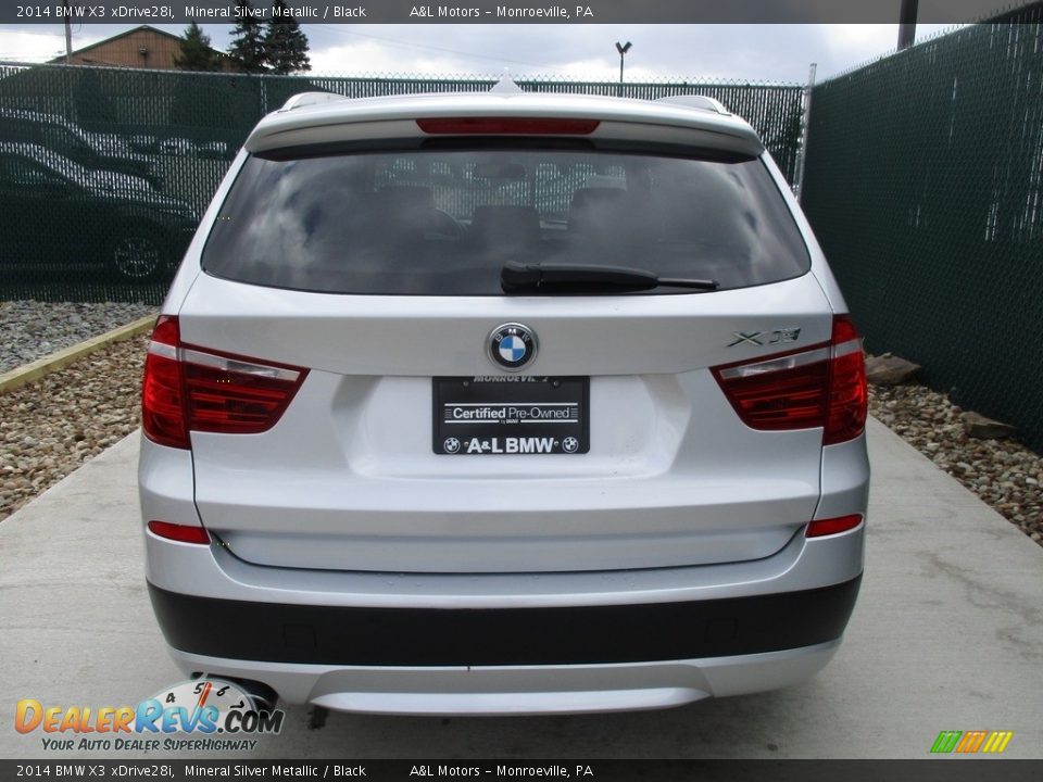 2014 BMW X3 xDrive28i Mineral Silver Metallic / Black Photo #9